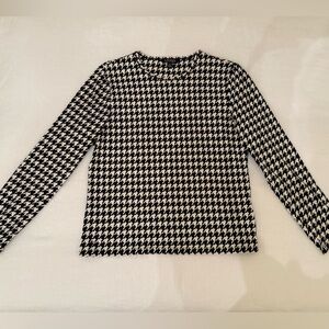 Ralph Lauren Black and White Houndstooth Top